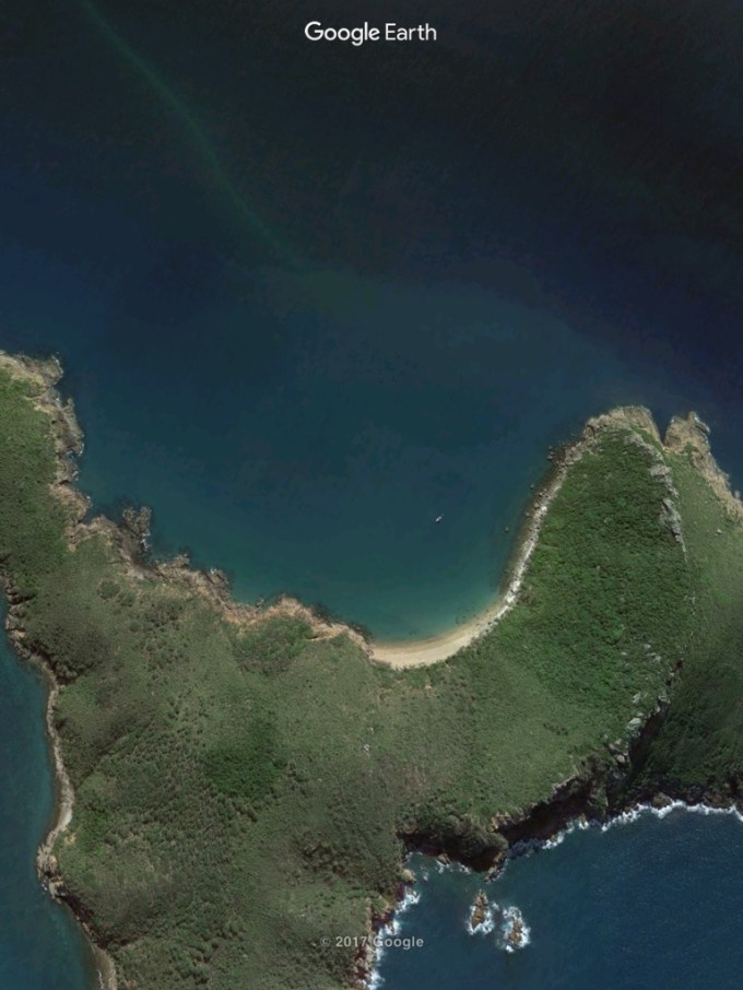 Google earth showing our anchorage